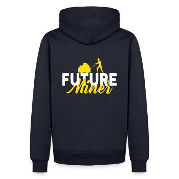 Future Miner - Männer Premium Bio Hoodie - Navy - Hinten - Nico (187cm)