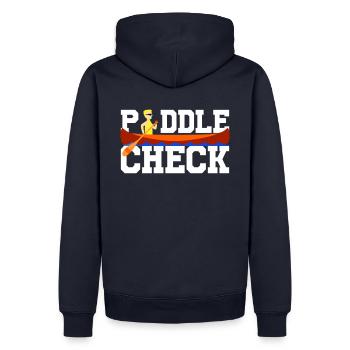 Paddel-check - Männer Premium Bio Hoodie - Navy - Hinten - Nico (187cm)