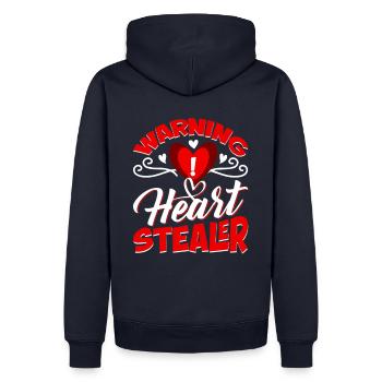 Warning Heartbreaker - Men’s Premium Organic Hoodie - navy - Back - Nico (187cm)