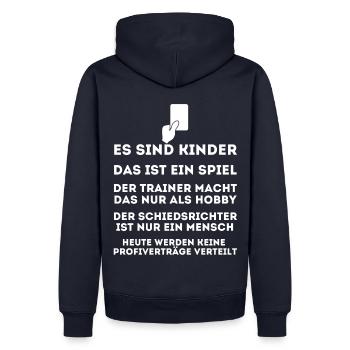 Fußball Regeln auf Fußballplatz für Eltern - Männer Premium Bio Hoodie - Navy - Hinten - Nico (187cm)