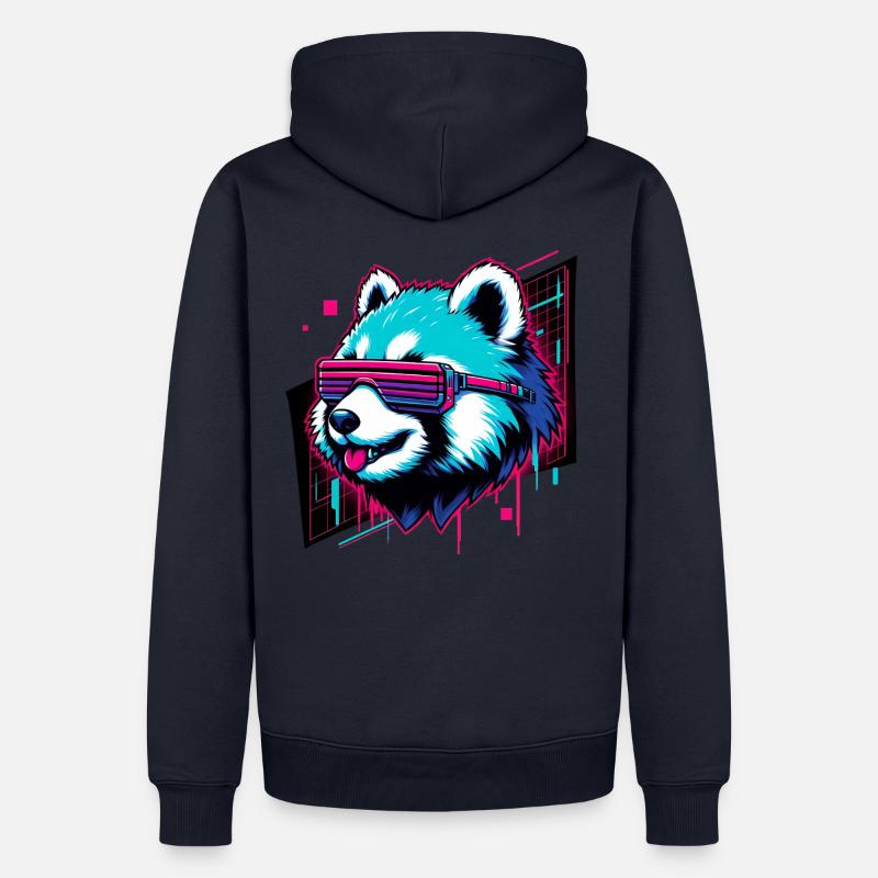 Teintes rétro Red Panda - Sweat à capuche Premium bio Homme - bleu marine