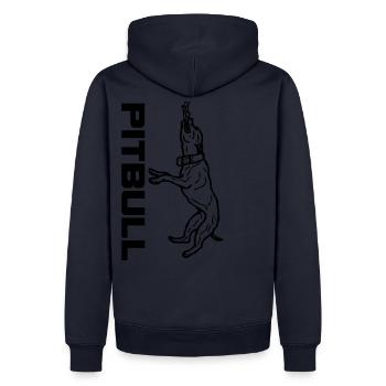 hangingpit_01 - Sweat à capuche Premium bio Homme - bleu marine - Dos - Nico (187cm)