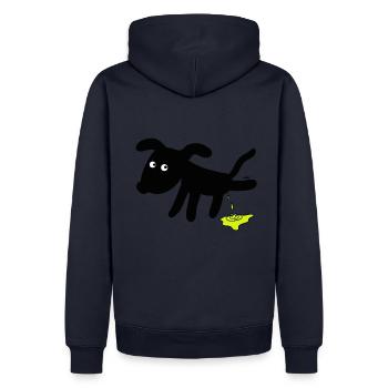 Hund pinkelt Hunde - Männer Premium Bio Hoodie - Navy - Hinten - Nico (187cm)