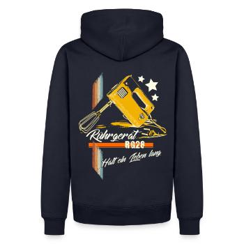 DDR KULT Rührgerät RG28 Ostalgie Retro - Männer Premium Bio Hoodie - Navy - Hinten - Nico (187cm)