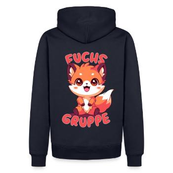 Süßes Fuchsgruppe Kindergarten Gruppentier - Männer Premium Bio Hoodie - Navy - Hinten - Nico (187cm)