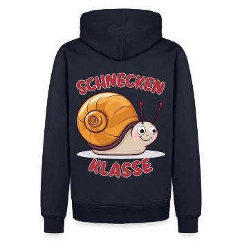 Süßes Schneckenklasse Grundschule Klassentier - Männer Premium Bio Hoodie - Navy - Hinten - Nico (187cm)