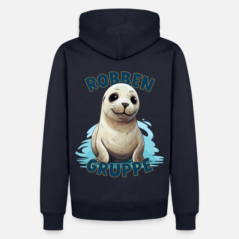 Comic Robbengruppe Kindergarten Gruppentier Robbe - Männer Premium Bio Hoodie - Navy