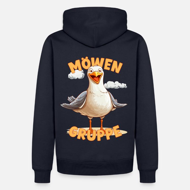 Comic Möwengruppe Kindergarten Gruppentier Möwe - Männer Premium Bio Hoodie - Navy