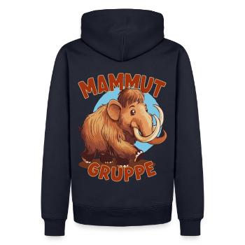 Comic Mammutgruppe Kindergarten Gruppentier - Männer Premium Bio Hoodie - Navy - Hinten - Nico (187cm)