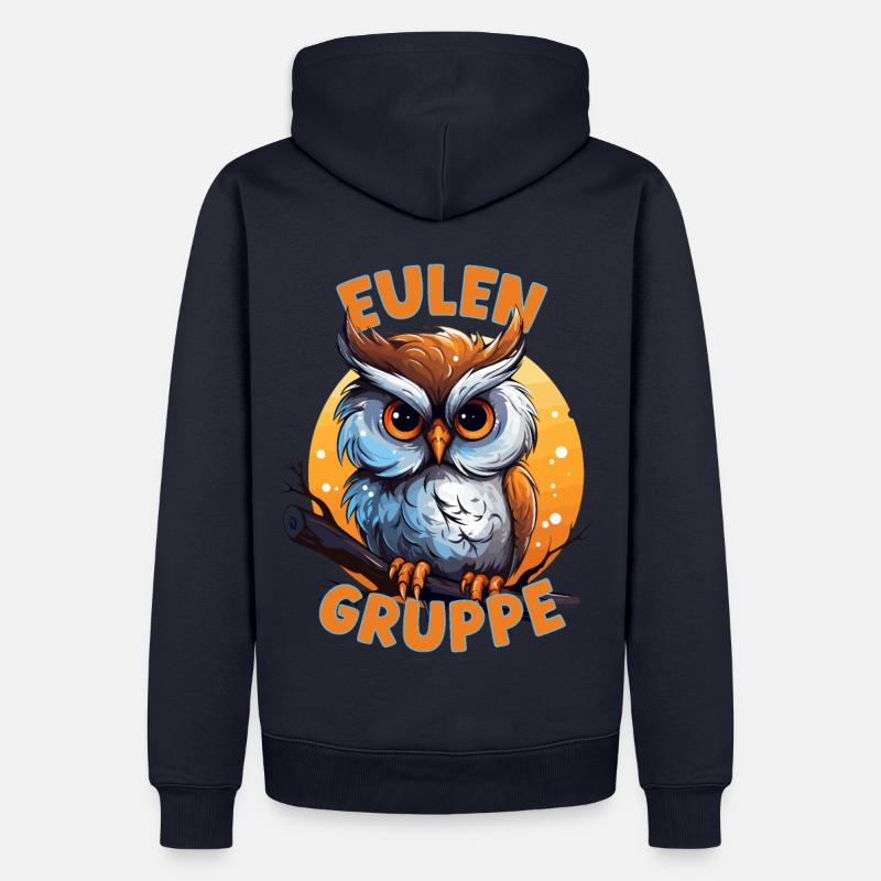 Comic Eulengruppe Kindergarten Gruppentier Eule - Männer Premium Bio Hoodie - Navy