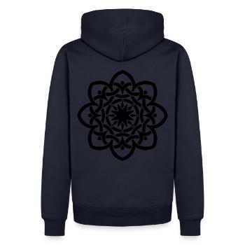 | de fleurs celtiques Idée cadeau pour les anniversaires - Sweat à capuche Premium bio Homme - bleu marine - Dos - Nico (187cm)