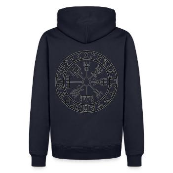 Vegvisir symbol | Gift idea for birthdays - Men’s Premium Organic Hoodie - navy - Back - Nico (187cm)