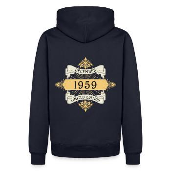 December 1959 Birthday Limited Edition - Men’s Premium Organic Hoodie - navy - Back - Nico (187cm)