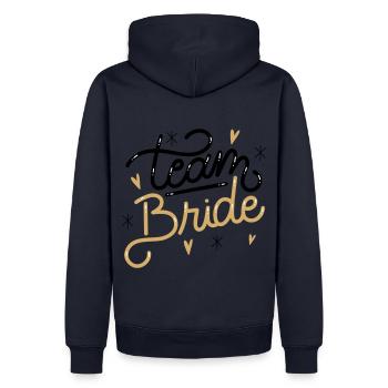 JGA Bachelorette Party Team Bride - Sweat à capuche Premium bio Homme - bleu marine - Dos - Nico (187cm)