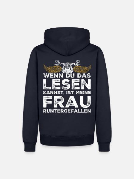 Motorrad Motorradfahrer Sprüche Runtergefallen - Männer Premium Bio Hoodie - Navy