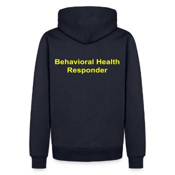 Behavioral Health Responder - Men’s Premium Organic Hoodie - navy - Back - Nico (187cm)