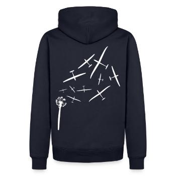 dandelion glider white glide gift idea - Men’s Premium Organic Hoodie - navy - Back - Nico (187cm)