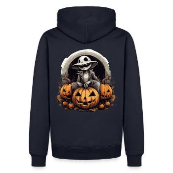 Halloween 4 - Männer Premium Bio Hoodie - Navy - Hinten - Nico (187cm)