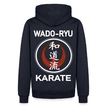 La chemise d’arts martiaux Wado-ryu cool - Sweat à capuche Premium bio Homme - bleu marine - Dos - Nico (187cm)