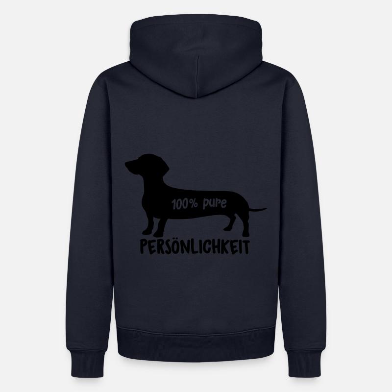 Dackel 100% Persönlichkeit - Männer Premium Bio Hoodie - Navy