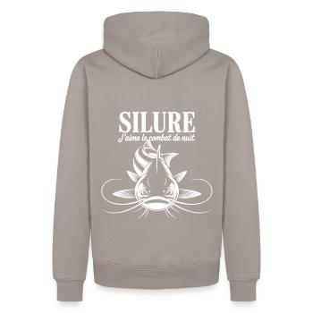 Pêche au silure Combat avec le silure Pêche sporti - Sweat à capuche Premium bio Homme - taupe - Dos - Nico (187cm)