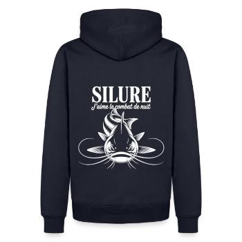 Pêche au silure Combat avec le silure Pêche sporti - Sweat à capuche Premium bio Homme - bleu marine - Dos - Nico (187cm)