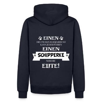 Schäferhund kann jeder Schipperke nur die Elite - Männer Premium Bio Hoodie - Navy - Hinten - Nico (187cm)