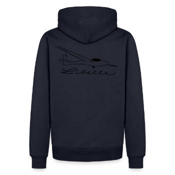 libelle_2 - Männer Premium Bio Hoodie - Navy - Hinten - Nico (187cm)