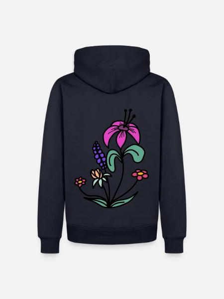 cute floral design - Männer Premium Bio Hoodie - Navy