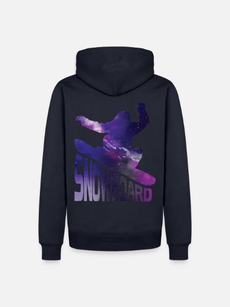 Snowboard, Snowboarder - Männer Premium Bio Hoodie - Navy