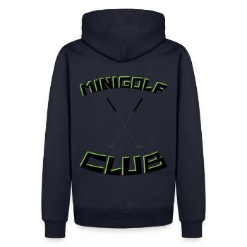 MINIGOLF -CLUB- Jahreseinkommen - Männer Premium Bio Hoodie - Navy - Hinten - Nico (187cm)