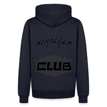 MINIGOLF -CLUB- Jahreseinkommen - Männer Premium Bio Hoodie - Navy - Hinten - Nico (187cm)