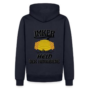 Imker, Held der Honigbiene, Imkerei ein Berufung - Männer Premium Bio Hoodie - Navy - Hinten - Nico (187cm)