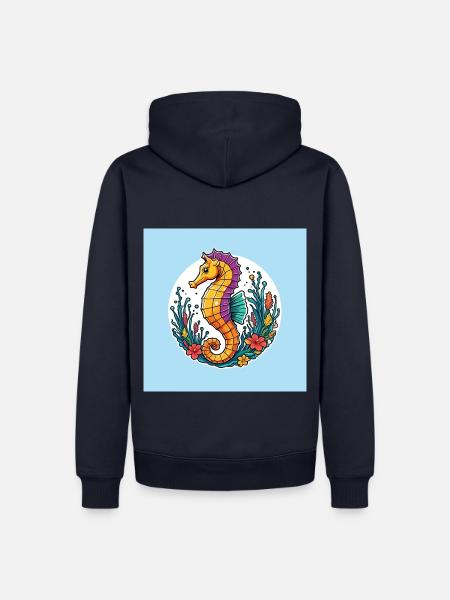 Hübsches dekoratives Seepferdchen - Männer Premium Bio Hoodie - Navy