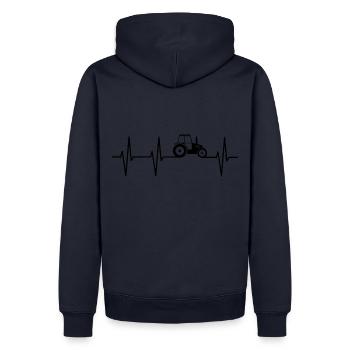 Tracteur - Sweat à capuche Premium bio Homme - bleu marine - Dos - Nico (187cm)