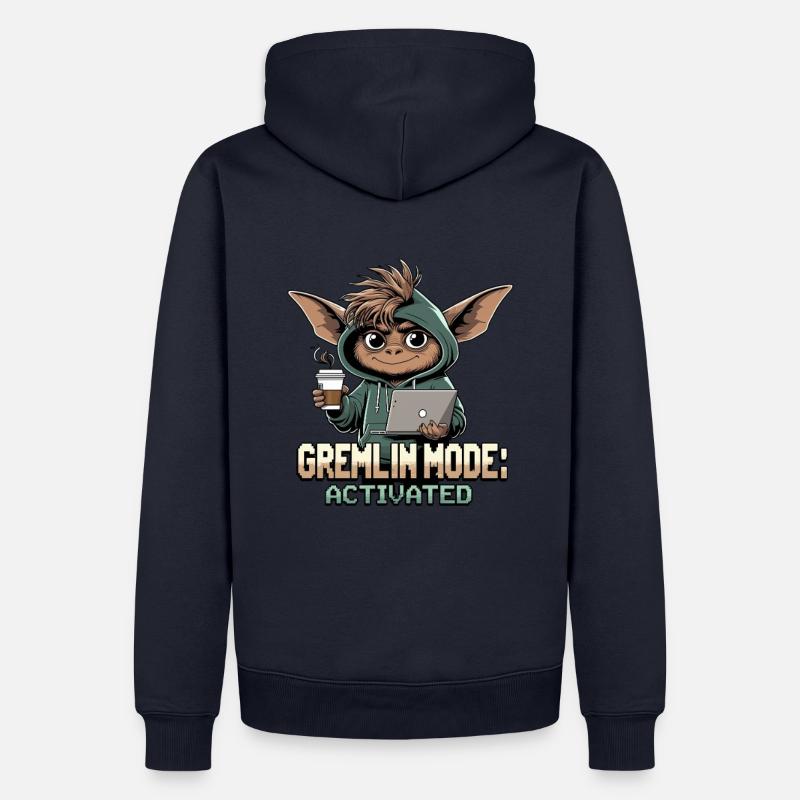 Mode Gremlin activé - Thème Gremlin amusant - Sweat à capuche Premium bio Homme - bleu marine