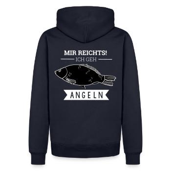 MIR REICHTS! ICH GEH ANGELN - Männer Premium Bio Hoodie - Navy - Hinten - Nico (187cm)