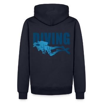 Tauchen Tauchen Taucher - Männer Premium Bio Hoodie - Navy - Hinten - Nico (187cm)
