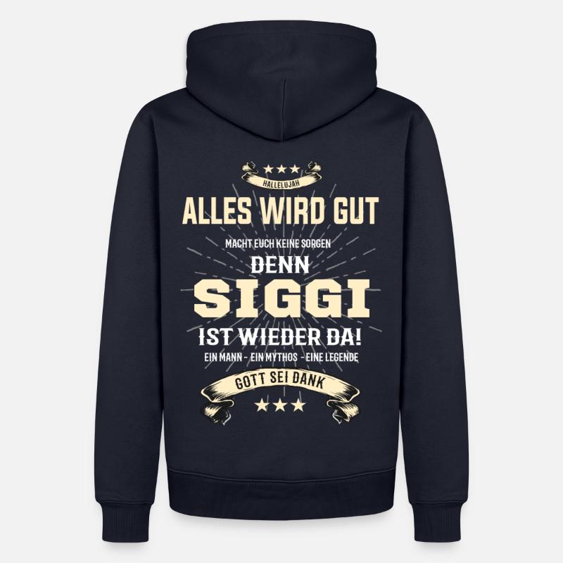 Siegfried- Siggi ein Mann, ein Mythos eine Legende - Männer Premium Bio Hoodie - Navy