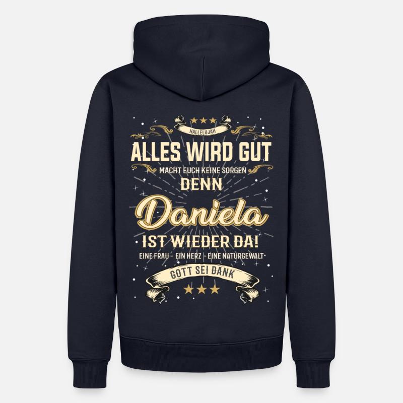 Daniela T-Shirt, Alles wird gut! - Männer Premium Bio Hoodie - Navy