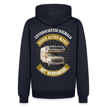 WOHNMOBIL ALTER MANN - Männer Premium Bio Hoodie - Navy - Hinten - Nico (187cm)