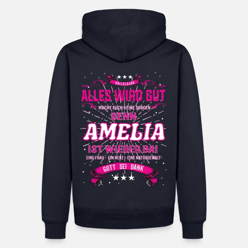 Amelia Design, alles wird gut - Männer Premium Bio Hoodie - Navy