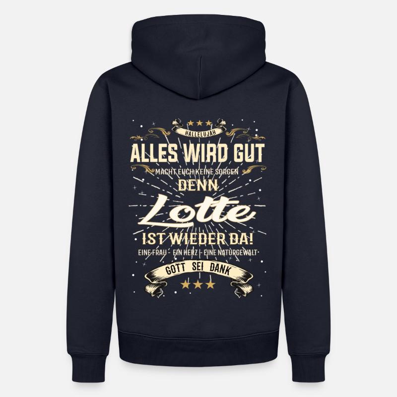 Lotte Design, alles wird gut - Männer Premium Bio Hoodie - Navy