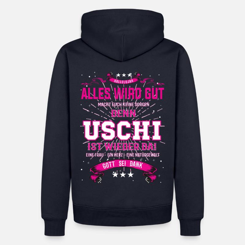 Uschi Design, alles wird gut - Männer Premium Bio Hoodie - Navy