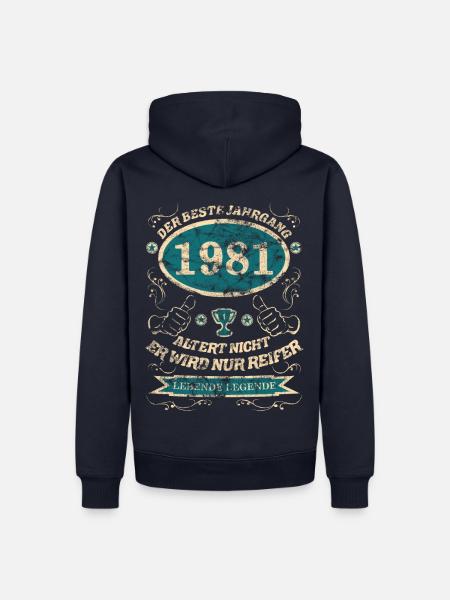 1981 der bester Jahrgang Design - Männer Premium Bio Hoodie - Navy