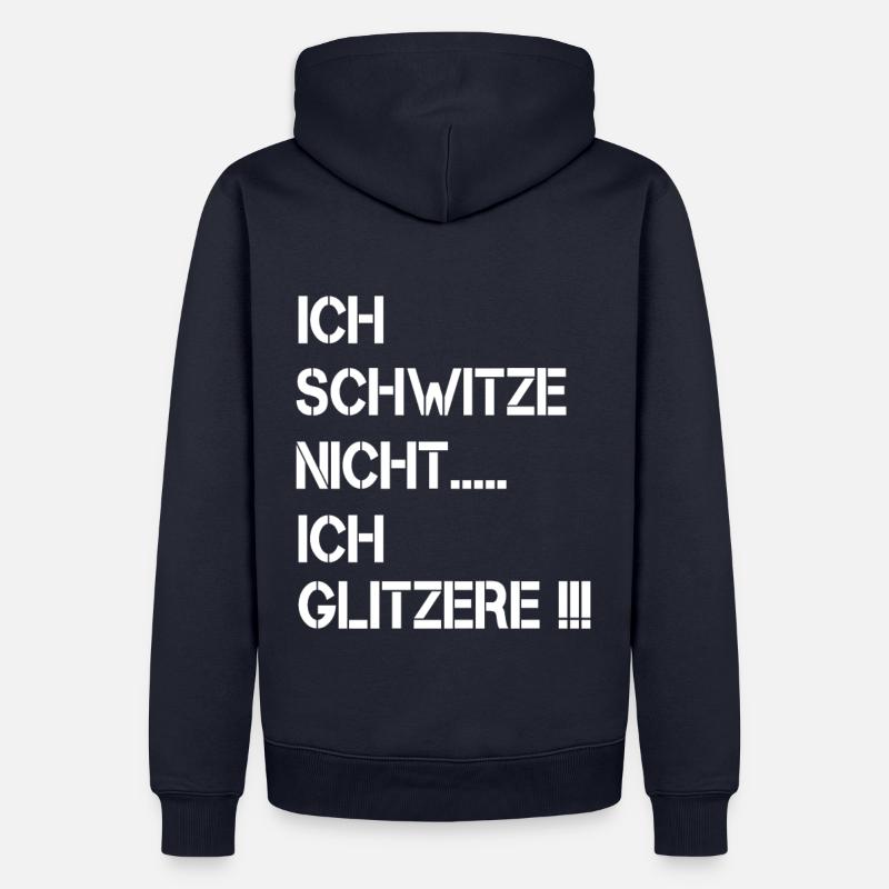 Ich schwitze nicht ich glitzere - Männer Premium Bio Hoodie - Navy