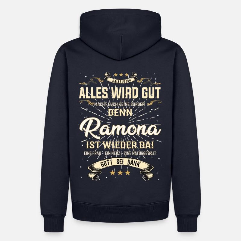 Alles wird gut denn Ramona Ist da Outfit - Männer Premium Bio Hoodie - Navy