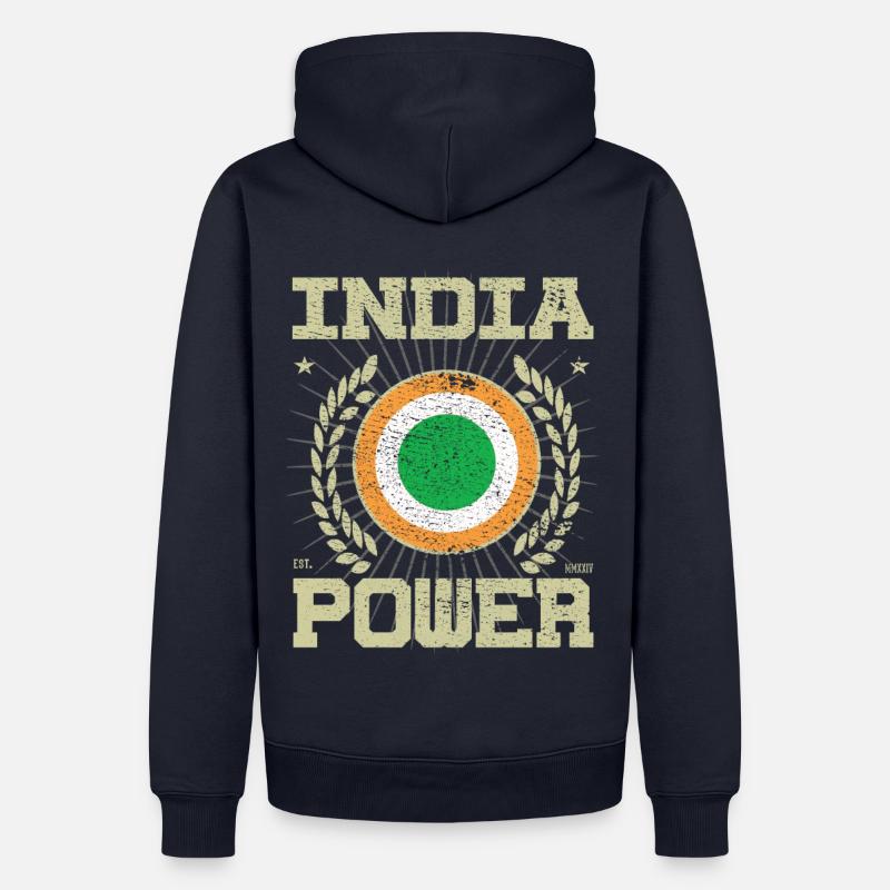 Design de l’Inde cool - Sweat à capuche Premium bio Homme - bleu marine