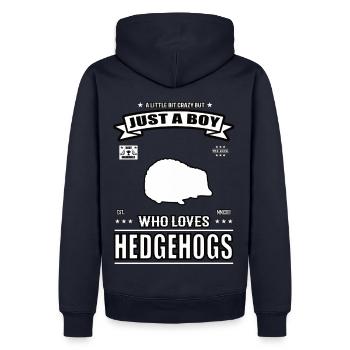 Juste un garçon qui aime la tenue de hérisson - Sweat à capuche Premium bio Homme - bleu marine - Dos - Nico (187cm)