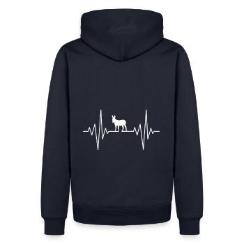 mein Herz schläft für Esel Designmein Herz schläft - Männer Premium Bio Hoodie - Navy - Hinten - Nico (187cm)